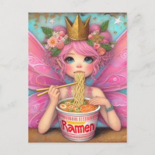 Schattigee Fairy Eating Ramen Briefkaart