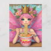 Schattigee Fairy Eating Ramen Briefkaart (Voorkant)