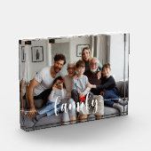 Schattigee Familie Liefde Wit Script Aangepast Hor Fotoblokken (Links)