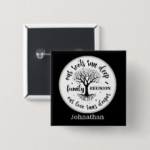 Schattigee Familie reünie party naam toevoegen Vierkante Button 5,1 Cm