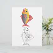 Schattigee fancy vis kleurplaat (Staand voorkant)