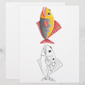 Schattigee fancy vis kleurplaat (Voorkant / Achterkant)