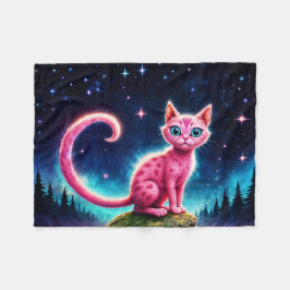 Schattigee fantasie roze dier in de nacht Starry V Fleece Deken