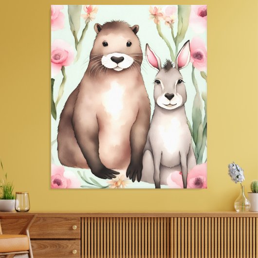 Schattigee Fantasy Critters Canvas Afdruk (Insitu (Woonkamer))