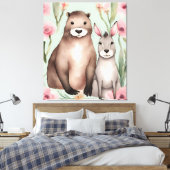 Schattigee Fantasy Critters Canvas Afdruk (Insitu (Slaapkamer))