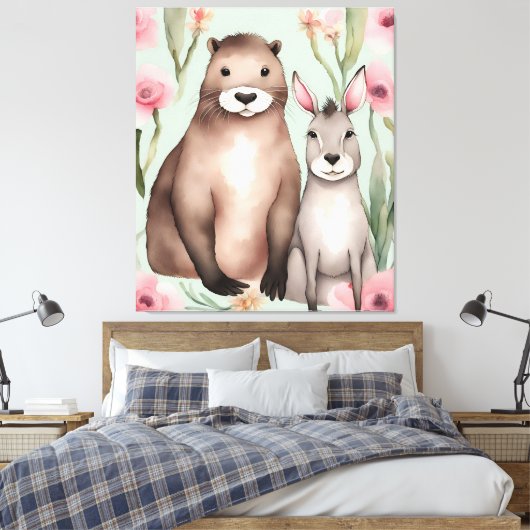 Schattigee Fantasy Critters Canvas Afdruk (Insitu (Slaapkamer))