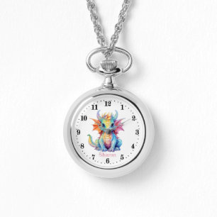 Schattigee Fantasy dragon liefhebbers naam toevoeg Horloge