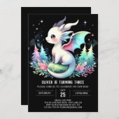 Schattigee Fantasy Dragon Verjaardag Kaart (Voorkant / Achterkant)