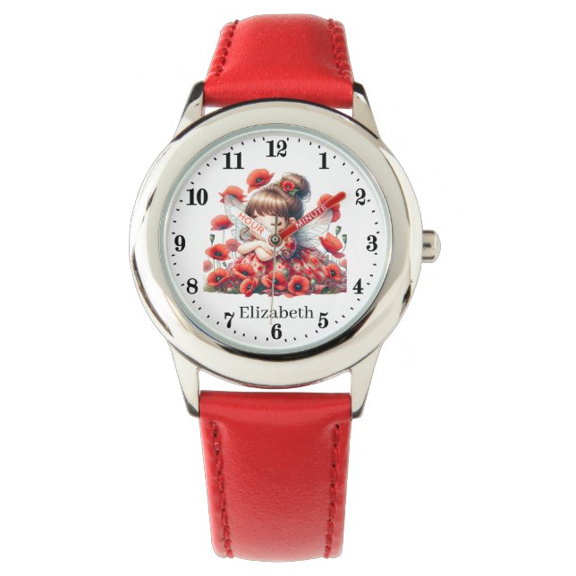 Schattigee Fantasy fee voeg naam toe Horloge (Voorkant)