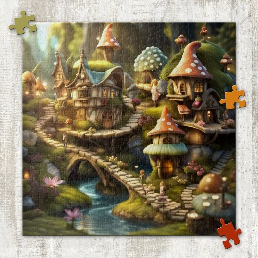 Schattigee Fantasy Gnome Mushroom Fairy Tale Puzze Legpuzzel