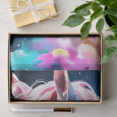 Schattigee Fantasy Rainbow Unicorn Verjaardagscade Tissuepapier (Geschenk)