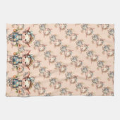 Schattigee Farmcore Pig in Overalls met Bloemen Theedoek (Horizontaal)