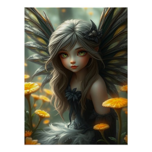 Schattigee Feathered Fairy Art Perfect Poster (Voorkant)