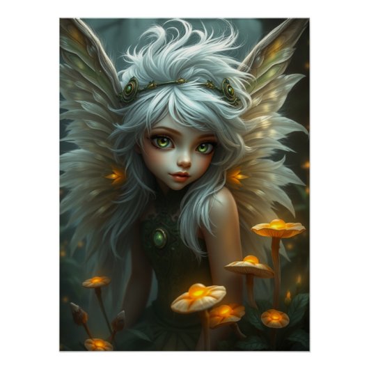 Schattigee Feathered Fairy Art Perfect Poster (Voorkant)