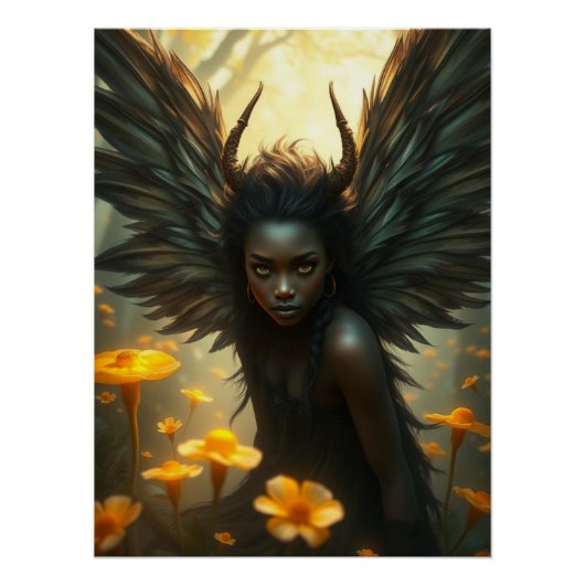 Schattigee Feathered Fairy Art Perfect Poster (Voorkant)