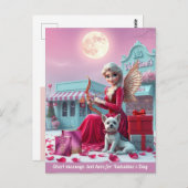 Schattigee fee als Cupid Sunset hond geschenkdozen Briefkaart (Voorkant / Achterkant)