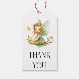 Schattigee fee eerste verjaardag cadeaulabel