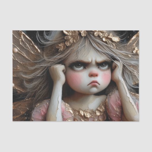 Schattigee fee met een houding decopage tissuepapier (Voorkant)