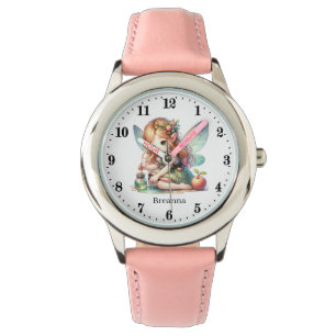 Schattigee fee naam toevoegen meisjes Horloge