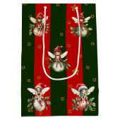 Schattigee feeën op kerstversiering medium cadeauzakje (Achterkant)