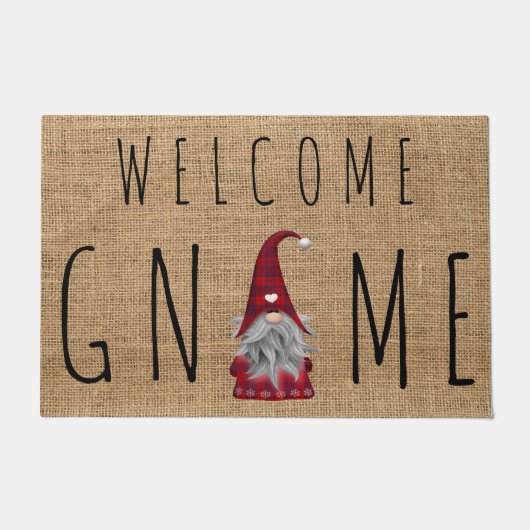 Schattigee feestdag Kerstmis Plaid Welkom Gnome Deurmat (Voorkant)