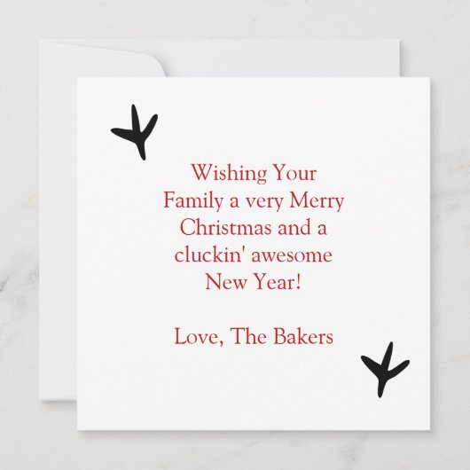 Schattigee feestelijke Chicken Cluckin' Good Chris (Achterkant)