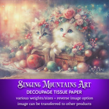 Schattigee feestelijke kerst Kittens decoupage