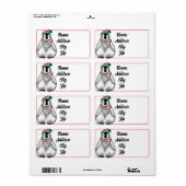 Schattigee feestelijke kerstpinguïn etiket (Full Sheet)