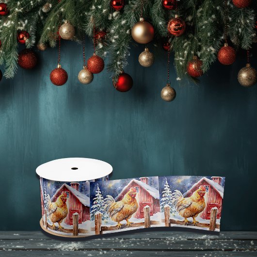 Schattigee feestelijke kipkerst lint