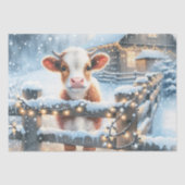 Schattigee feestelijke Koe kerst Tissuepapier (Voorkant)