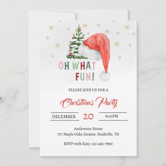 Schattigee feestelijke moderne kerstmuts kerstfees kaart (Voorkant)