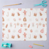Schattigee feestelijke roze kerst peperkoek sneeuw tissuepapier (Craft)