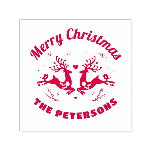 Schattigee feestelijke vrolijke kerst rendier fami zelfinktende stempel (Design)