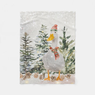 Schattigee feestelijke wintereend fleece deken