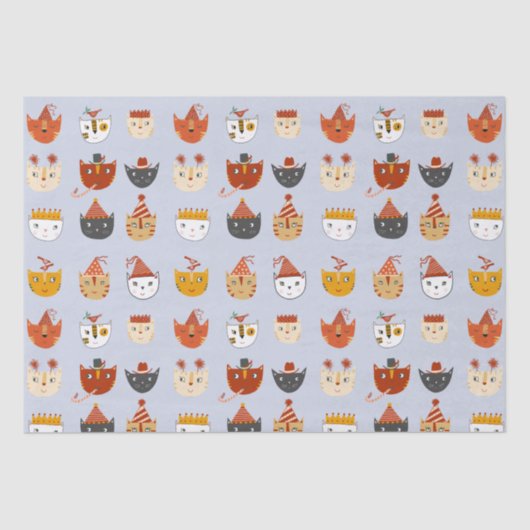 Schattigee feestkat tissuepapier (Voorkant)