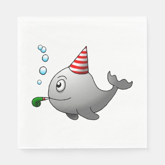 Schattigee feestwalvis Verjaardag Servet (Voorkant)