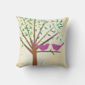 Schattigee felle kleuren roze groen moderne boomvo kussen (Voorkant)