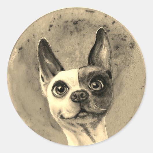 Schattigee felogige puppy sticker (Voorkant)