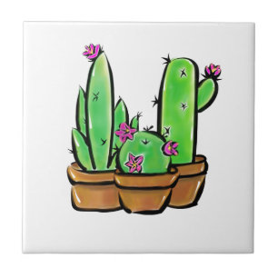 Schattigee fiesta Cactus cactussen succulenten Tegeltje