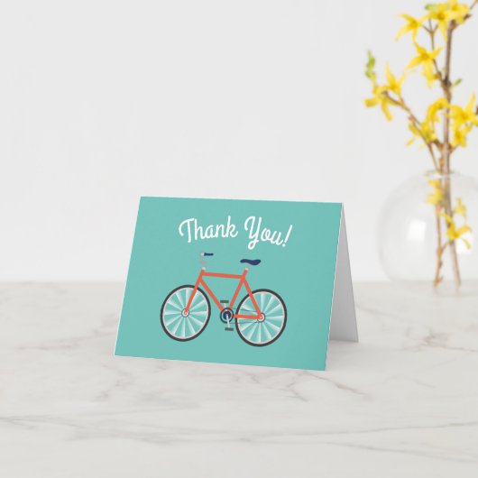 Schattigee Fiets Kinder Fietsverjaardag Dank u Kaart (Gele Bloem)