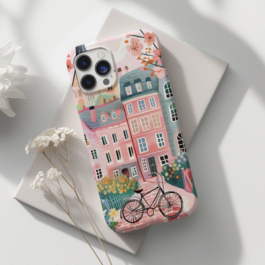 Schattigee fiets stijlvolle stad scène Case-Mate iPhone case