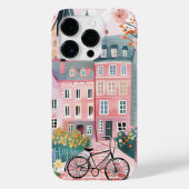 Schattigee fiets stijlvolle stad scène Case-Mate iPhone case (Achterkant)