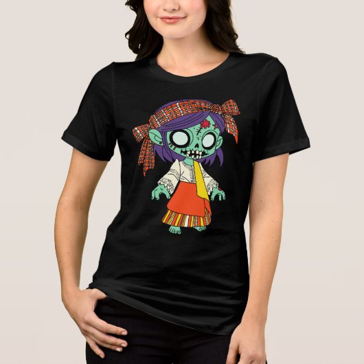 Schattigee Filippijnse Zombie Tri-Blend Shirt (Voorkant)