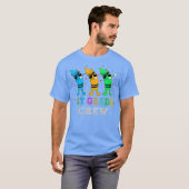 Schattigee First Grade Crew Dabbing Crayon Terug n T-shirt (Voorkant volledig)
