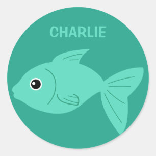 Schattigee Fish aangepaste naam stickers