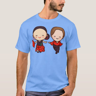 Schattigee flamenco danser paar personages t-shirt
