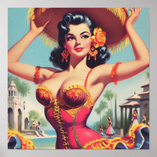 Schattigee Flamenco Pin-up Poster