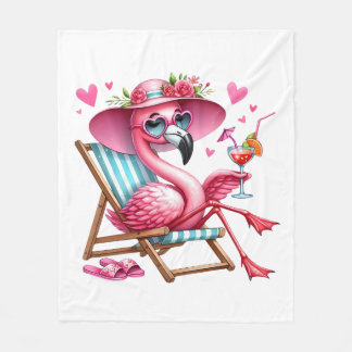 Schattigee Flamingo clipart Fleece Deken