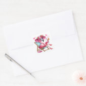 Schattigee Flamingo clipart Vierkante Sticker (Envelop)