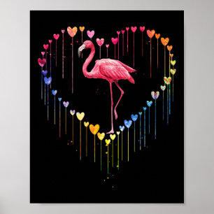 Schattigee flamingo in hart liefde voor leuke huis poster